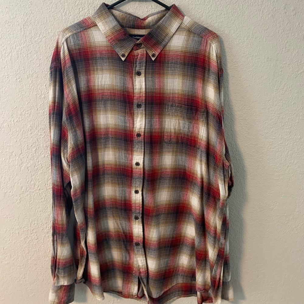 Mens XXL Croft & Barrow Red and Gold L/S Flannel